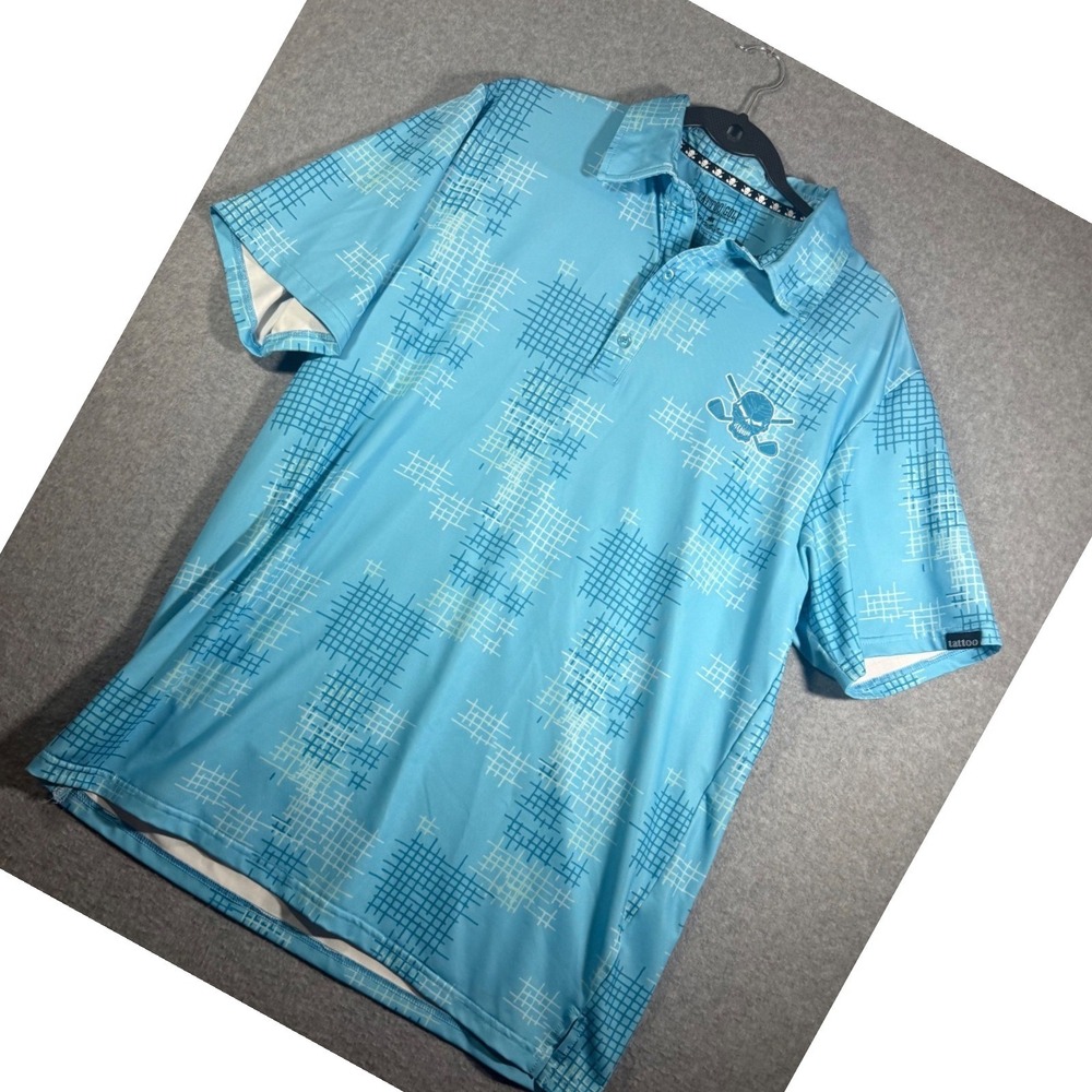 Tattoo Golf GTX Collection Cool-Stretch Men's Golf Shirt (Blue) Medium